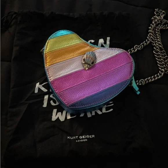 Kurt Geiger Heart-Shaped Rainbow Bag - Picture 2 of 3